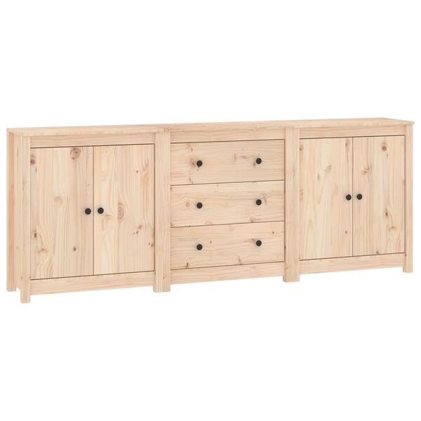 vidaXL Sideboard 210x35x80 cm Solid Wood Pine
