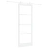 vidaXL Sliding Door 83 x 211 cm Solid Pine Wood and Glass White
