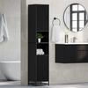 vidaXL Bathroom Furniture Set with Door Black Oak 35 x 37.5 x 188.5 cm