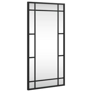 vidaXL Wall Mirror Black 30x60 cm Rectangle Iron