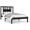 vidaXL Bed Frame without Mattress Black Solid Wood 100x200 cm (810011+818659)