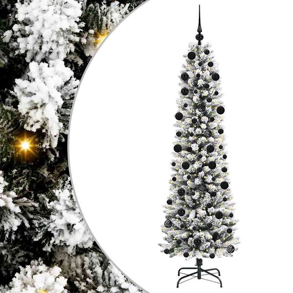 vidaXL Artificial Christmas Tree with 300 LEDs with Stand White 210 cm