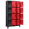 vidaXL Locker Cabinet Anthracite and Red 90x45x180 cm Steel