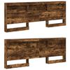 vidaXL Storage Headboard with Shelf Smoked Oak 200 cm Engineered Wood