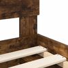 vidaXL Bed Frame with Headboard Smoked Oak 90 x 200 cm Solid Pine Wood