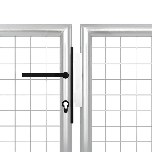 vidaXL Garden Gate Steel 350x75 cm Silver