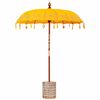 vidaXL Balinese Parasol Yellow 180-190 cm Cotton and solid wood
