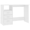 vidaXL Desk with Drawers White 110x50x76 cm Engineered Wood