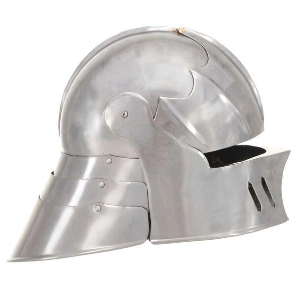 vidaXL Medieval Knight Helmet Antique Replica LARP Silver Steel