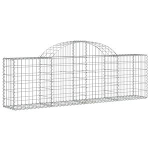 vidaXL Arched Gabion Basket 200x30x60/80 cm Galvanised Iron