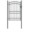 vidaXL Fence Gate with Lock Grey 200 x 100 cm Powder-coated steel