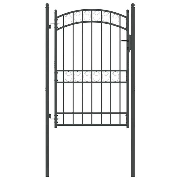 vidaXL Fence Gate with Lock Grey 200 x 100 cm Powder-coated steel