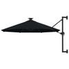 vidaXL Garden Parasol | Black | Polyester and Metal | Large | Garden Parasol