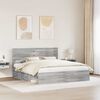 vidaXL Bed Frame Grey Sonoma 200 x 200 cm Solid Pine Wood