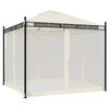 vidaXL Gazebo with Mesh Walls Cream 2.93x2.93 m Steel