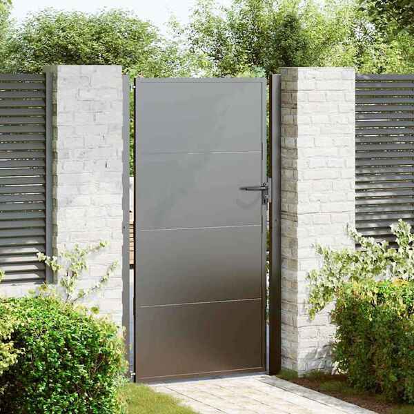 vidaXL Garden Gate with Lock Black 100 x 200 cm Powder-coated steel