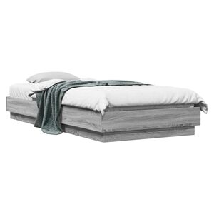 vidaXL Floor Bed Frame Grey Sonoma 80 x 200 cm Engineered Wood