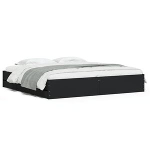 vidaXL Bed Frame with Drawers without Mattress Black 180x200 cm Super King