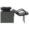 vidaXL Shampoo Chair Dark Grey and Black 63 x 141 x 92 cm Fabric