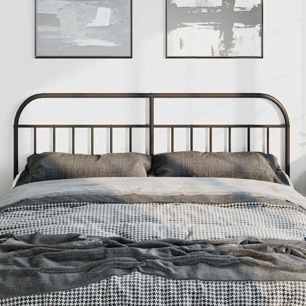 vidaXL Metal Replace Headboard Black 180 cm