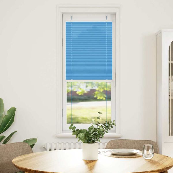 vidaXL Pleated Blind Blue 50x150 cm Fabric Width 49.4 cm Polyester