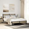 vidaXL Metal Bed Frame without Mattress Sonoma Oak 135x190 cm Double