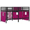 vidaXL Kids' Loft Bed with Curtains without Mattress Pink 80x200 cm