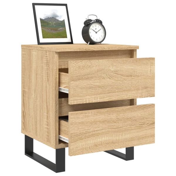 vidaXL Bedside Cabinet Sonoma Oak 40x35x50 cm Engineered Wood