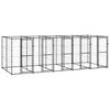 vidaXL Outdoor Dog Kennel Steel 12.1 m²