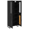 vidaXL Highboard 2 pcs Black Oak Engineered Wood and Glass