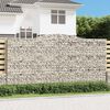 vidaXL Arched Gabion Basket 400x50x200/220 cm Galvanised Iron