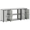 vidaXL Kitchen Storage Set with Shelf 3 pcs Silver Galvanised Steel