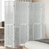 vidaXL Room Divider 6 Panels White Solid Wood Paulownia