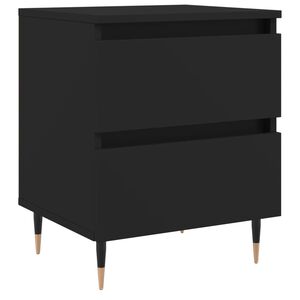 vidaXL Bedside Cabinet Black 40x35x50 cm Engineered Wood