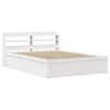 vidaXL Bed Frame with Headboard White 135x190 cm Double Solid Wood Pine