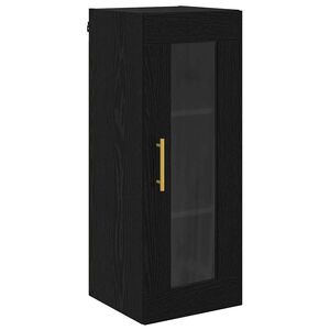 vidaXL Wall Mounted Cabinet Black Oak 34.5 x 34 x 90 cm