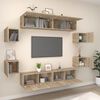 vidaXL 8 Piece TV Cabinet Set Sonoma Oak Engineered Wood