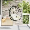 vidaXL Hanging Egg Chair Cream white 91.5 x 60 x 110 cm Poly Rattan