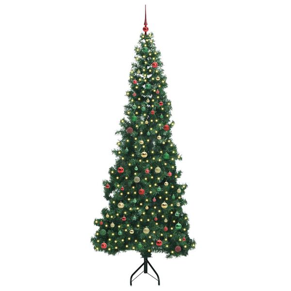 vidaXL Corner Artificial Christmas Tree Green 240 cm PVC and Metal