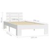 vidaXL Bed Frame without Mattress White Solid Pine Wood 100x200 cm