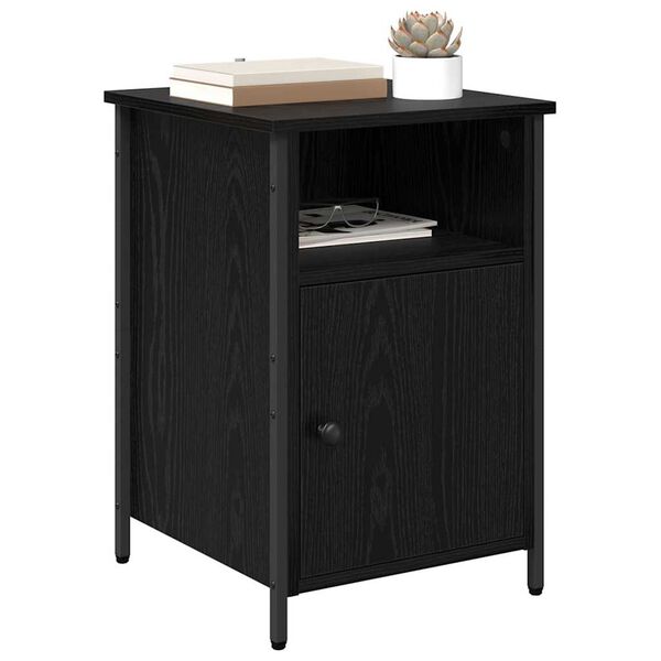 vidaXL Bedside Cabinet Black Oak 40 x 42 x 60 cm Engineered Wood