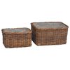 vidaXL Firewood Basket 2 pcs Brown Lacak Rattan