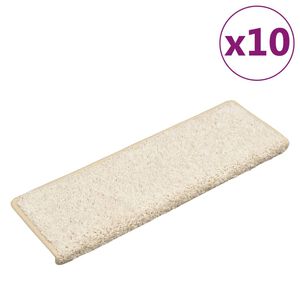 vidaXL Stair Mats 10 pcs 65x21x4 cm White Rectangular Edge