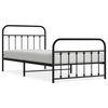 vidaXL Metal Bed Frame without Mattress with Footboard Black 107x203cm