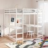 vidaXL Loft Bed with Desk and Ladder White 180x200 cm Super King Solid Wood Pine