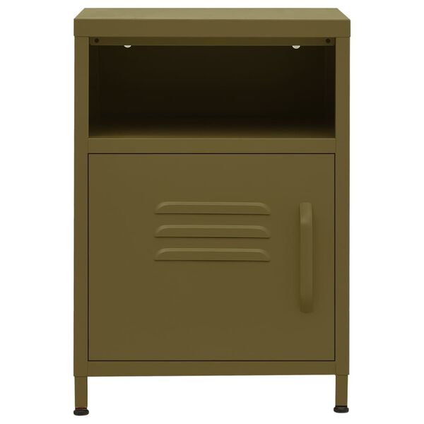 vidaXL Nightstands 2 pcs Olive Green 35x35x51 cm Steel