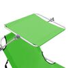 vidaXL Folding Sun Lounger with Canopy Green Aluminium