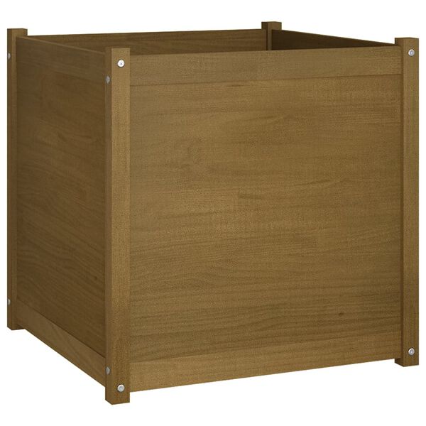 vidaXL Garden Planter Honey Brown 70x70x70 cm Solid Pinewood