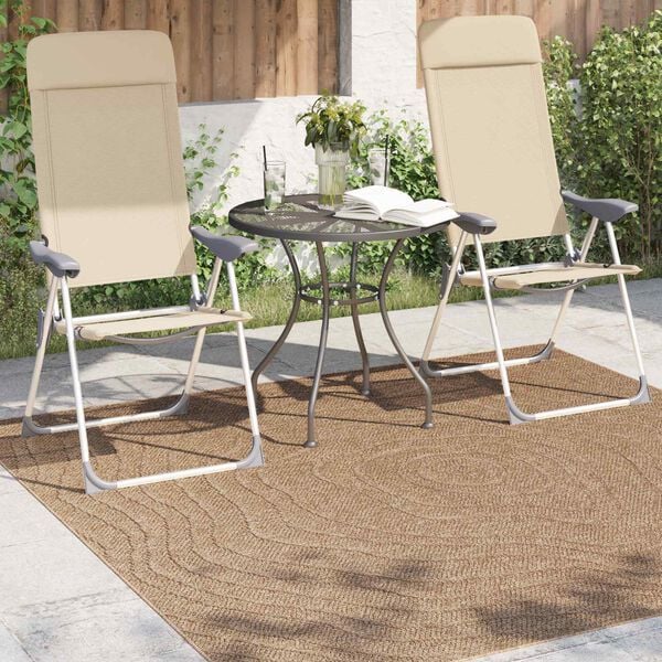 vidaXL Area Rugs Moire Square Natural 120 x 120 cm