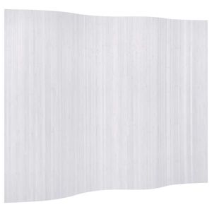 vidaXL Room Divider Bamboo White Width 250 cm Height 165 cm